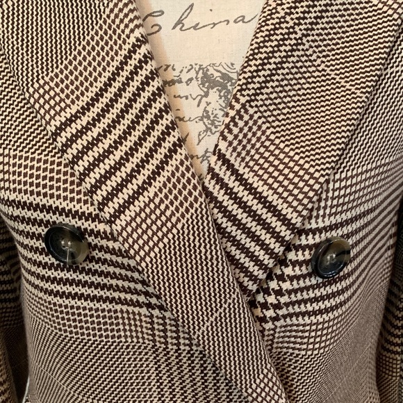 New H&M Women's Checkered Double-Breasted Blazer NWOT - Picture 3 of 8
